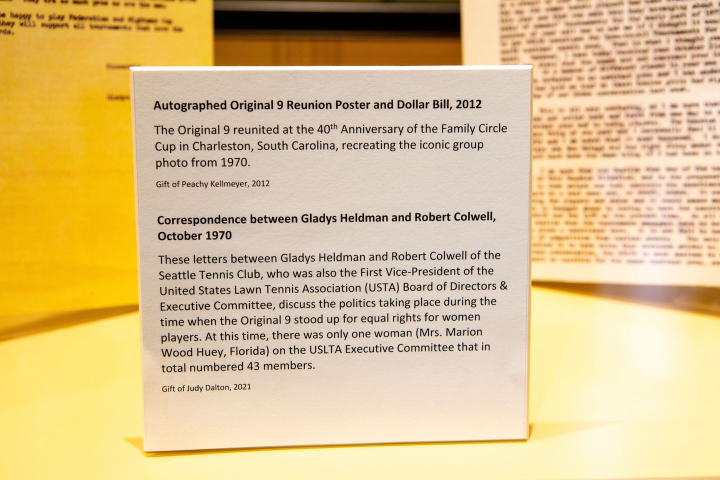 Dalton’s collection also includes copies of letters sent between key protagonists in the complicated tennis politics of the time.