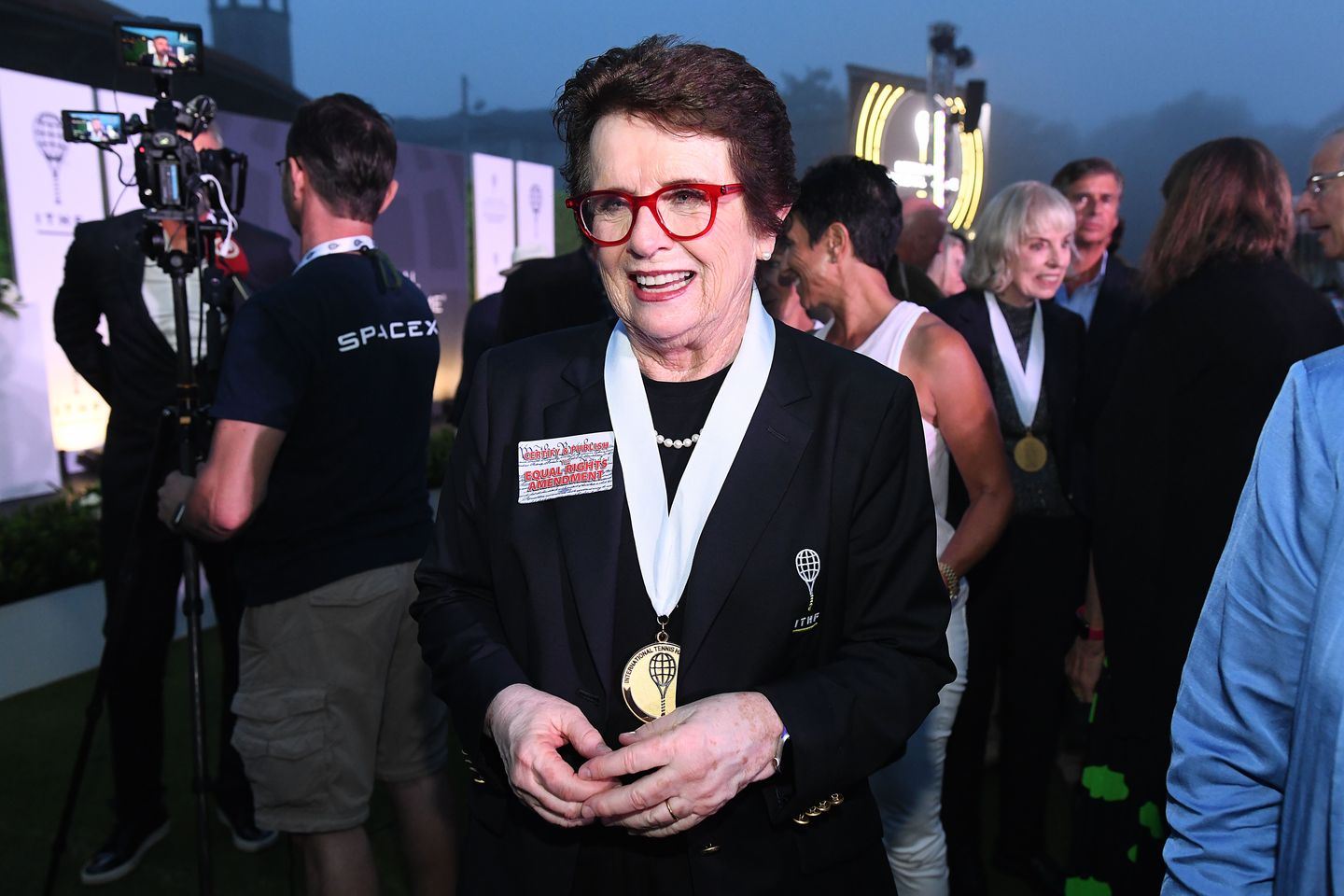 Billie Jean King and the Original 9 were kept busy by a media contingent fascinated by their story.