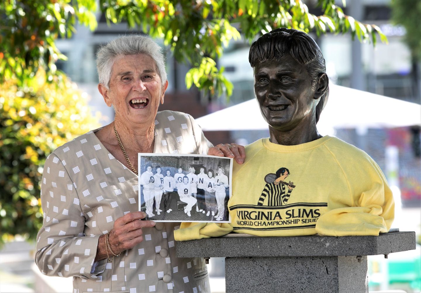 Knowing the pandemic would likely prevent her from traveling to Newport for enshrinement weekend, Judy Dalton brought her tennis archive to the Australian Open so that it could be shared with a wider audience.