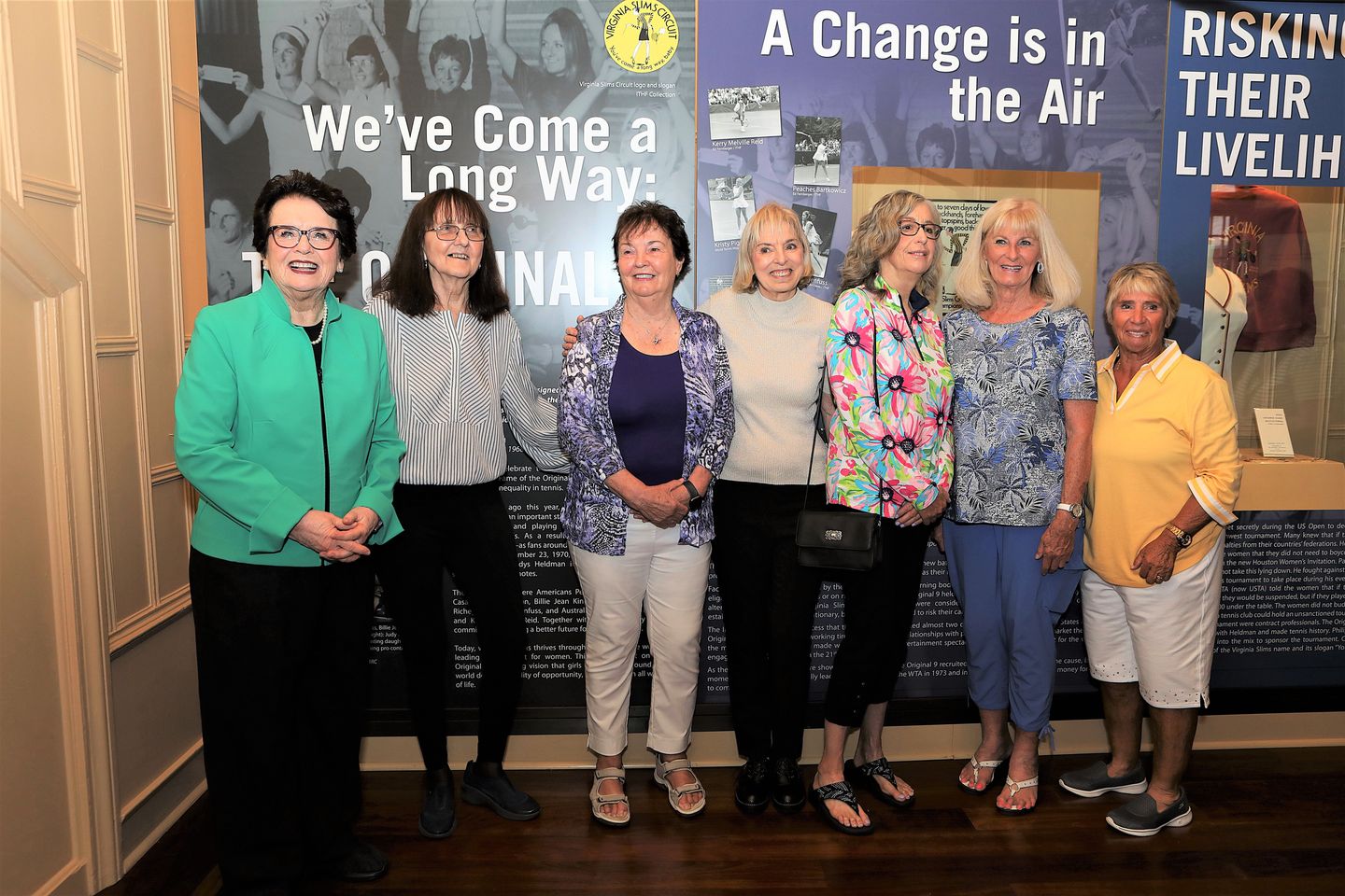 The first official event of enshrinement weekend saw the Original 9 tour museum exhibits at the International Tennis Hall of Fame.