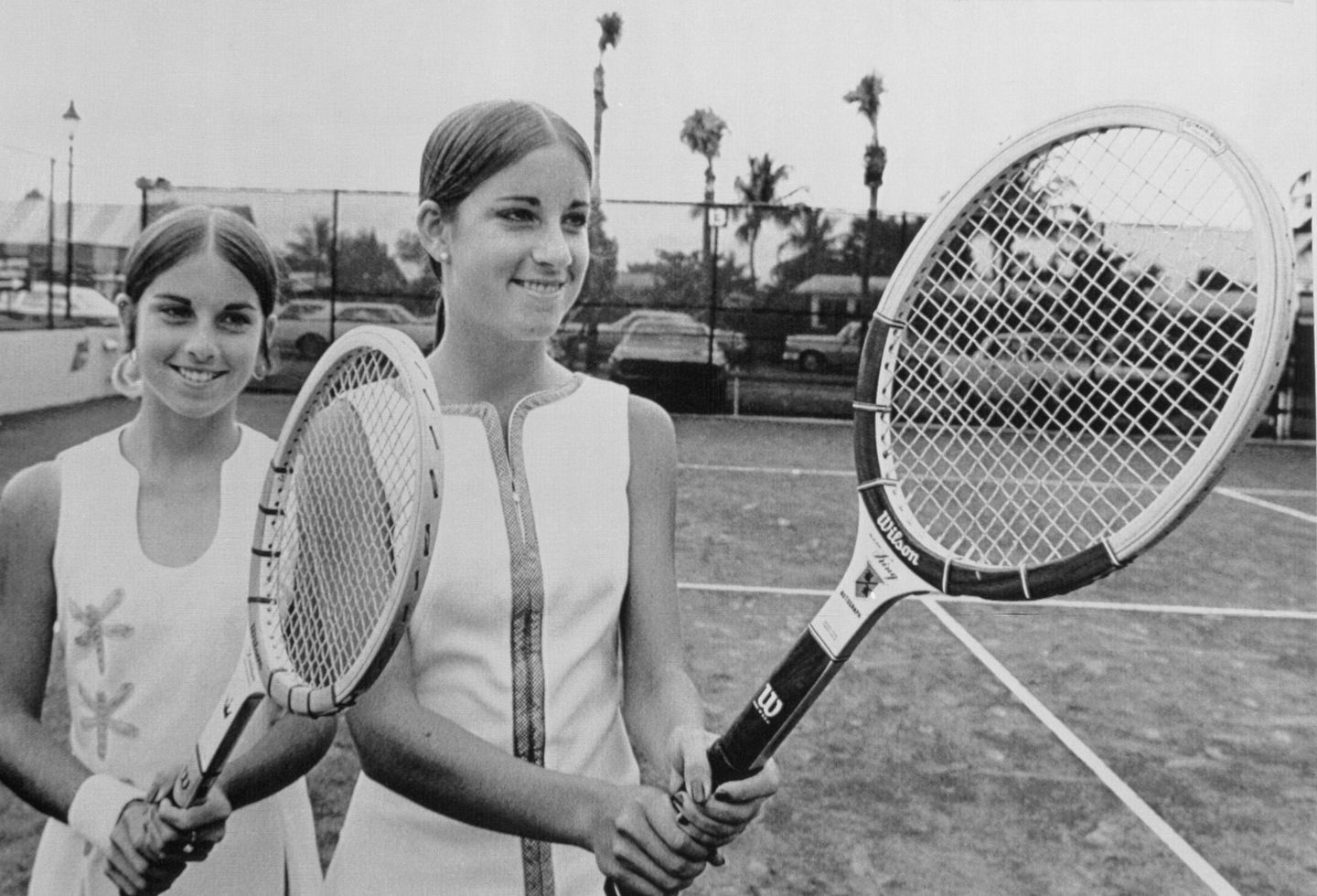 Young players who made forays onto the Virginia Slims series included Jeanne and Chris Evert, who were 14 and 16 years old respectively when this photo was taken in 1972