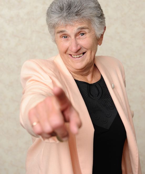 Judy Dalton helped get the group in order for a very special money shot.