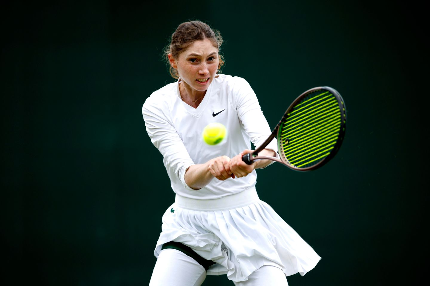 Cristina Bucsa saved two match points -- one on either side of a rain delay -- trailing Ana Bogdan 5-4 in the third set in the first round of Wimbledon, eventually pulling through 6-4, 4-6, 7-6[5].