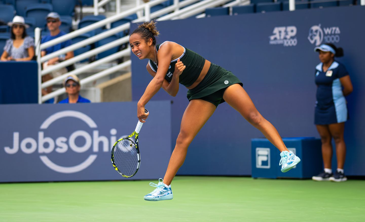 Leylah Fernandez faced two match points trailing 6-5 in the second set against Elena Rybakina in the second round of Cincinnati -- but Rybakina double faulted on both, and Fernandez pulled through 3-6, 7-6(3), 6-4.