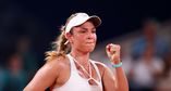 In the Olympic quarterfinals, Donna Vekic saved one match point in the third-set tiebreak, then converted her fifth match point with an ace to outlast Marta Kostyuk 6-4, 2-6, 7-6(8).