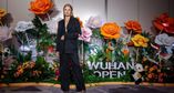 Dayana Yastremska opted for a black oversized blazer and trousers for her party look.