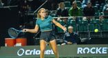 Sofia Kenin overturned a 5-3 third-set deficit, saving one match point trailing 5-4 on serve, to defeat Katie Volynets 6-2, 2-6, 7-5 in the Cleveland first round.