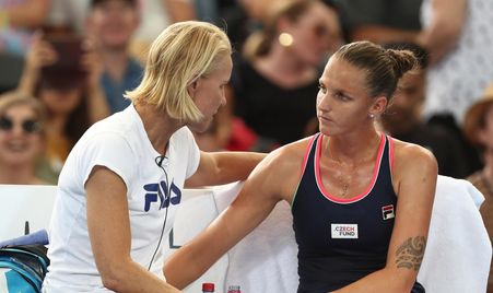 Coach Rennae Stubbs was by Karolina Pliskova’s side as she worked her way to the Brisbane International title. (Getty Images)