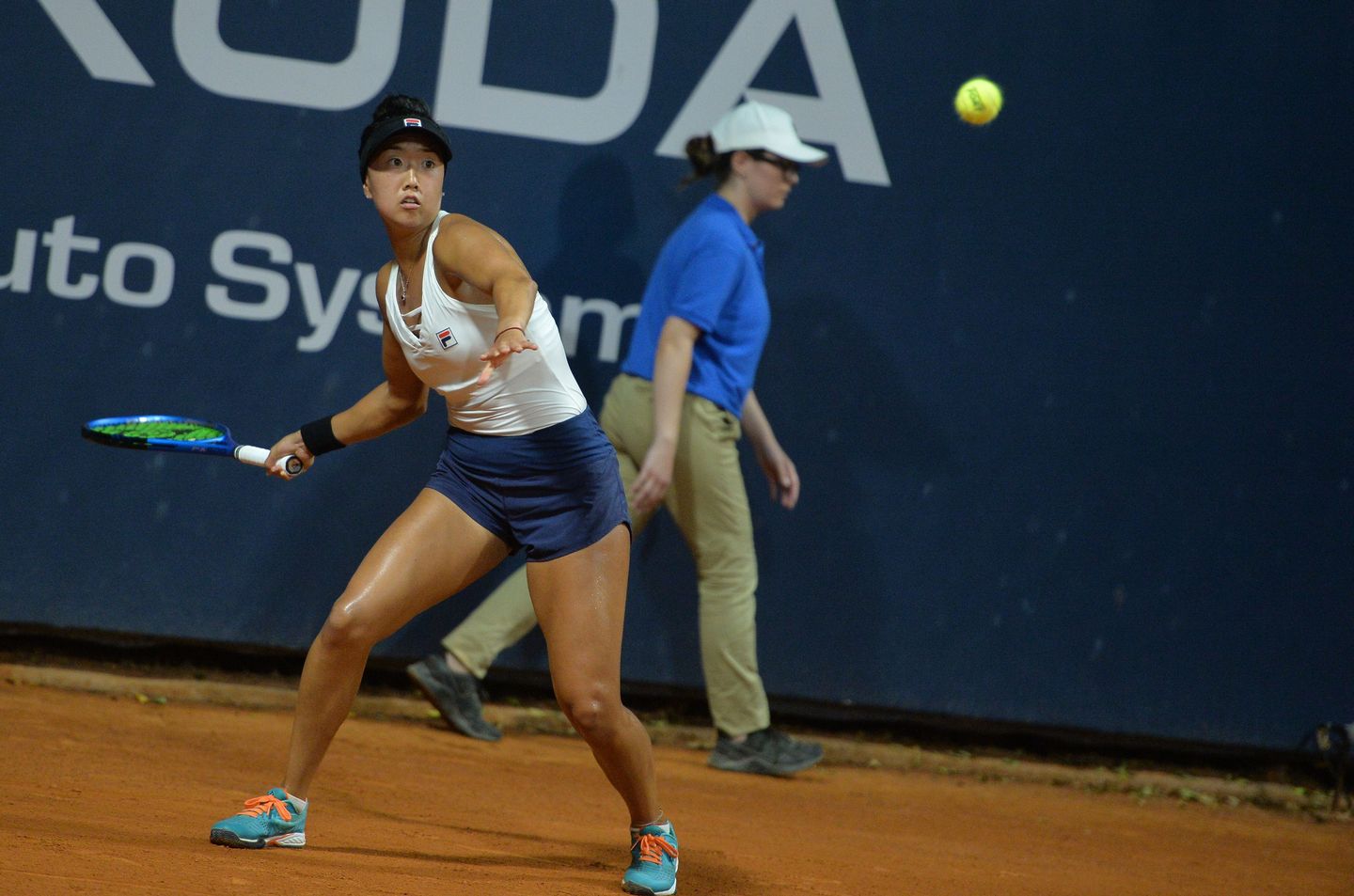 Ann Li defeated fellow American Peyton Stearns 3-6, 7-6(7), 6-2 in the Palermo Ladies Open first round, saving one match point at 7-6 in the second-set tiebreak.