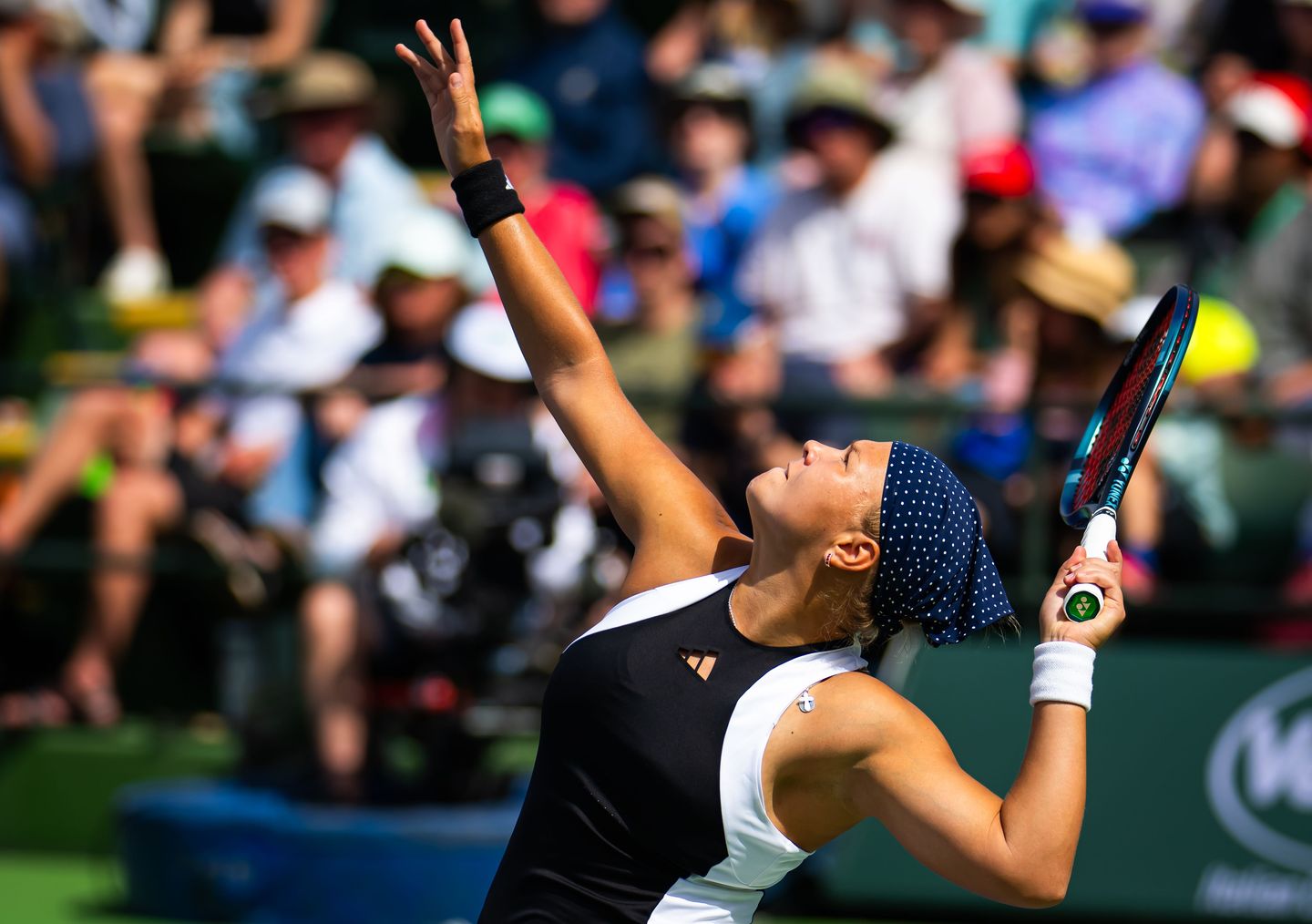 Diana Shnaider saved one match point in the second set tiebreak en route to defeating Ana Bogdan 5-7, 7-6(6), 6-3 in the first round of Indian Wells.