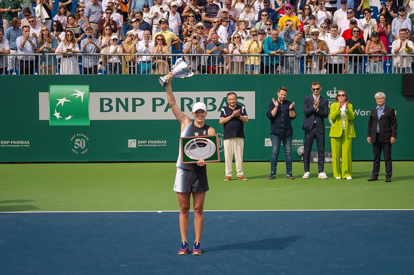 World No.1 Iga Swiatek became the first Polish player ever to win a WTA title on home soil at Warsaw 2023. The trophy was Swiatek's 15th overall.