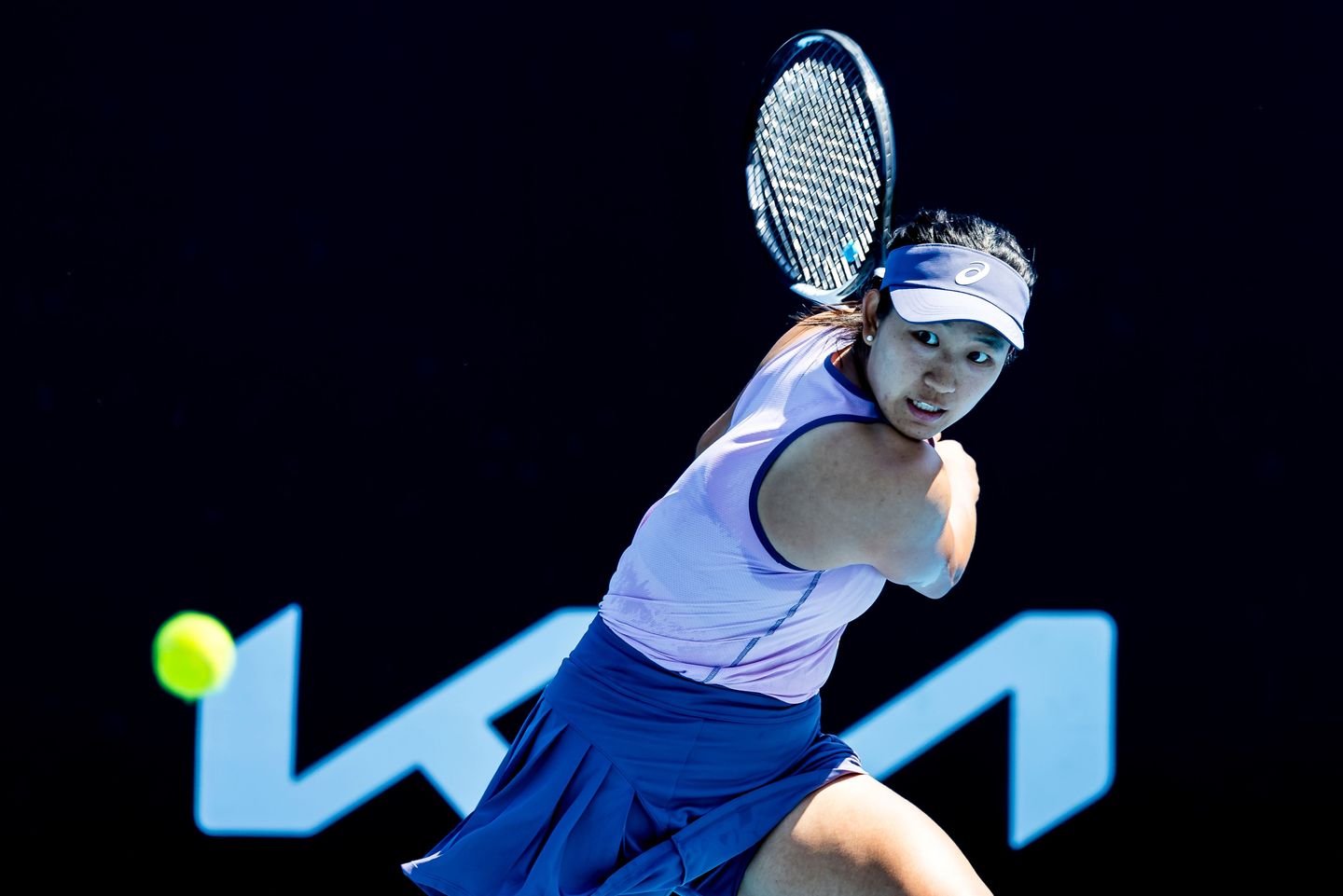 Moyuka Uchijima edged Magda Linette 4-6, 6-2, 7-6[8] after saving one match point trailing 5-3 in the decider. The result was Uchijima's first win in four meetings with Linette.